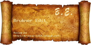 Brukner Edit névjegykártya